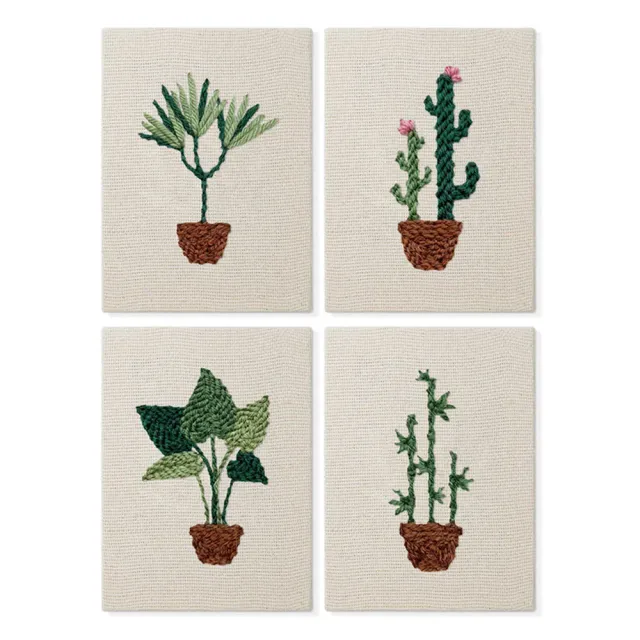 Figured'Art Stedelijke Jungle 3 punch needle set 4 stuks met frame