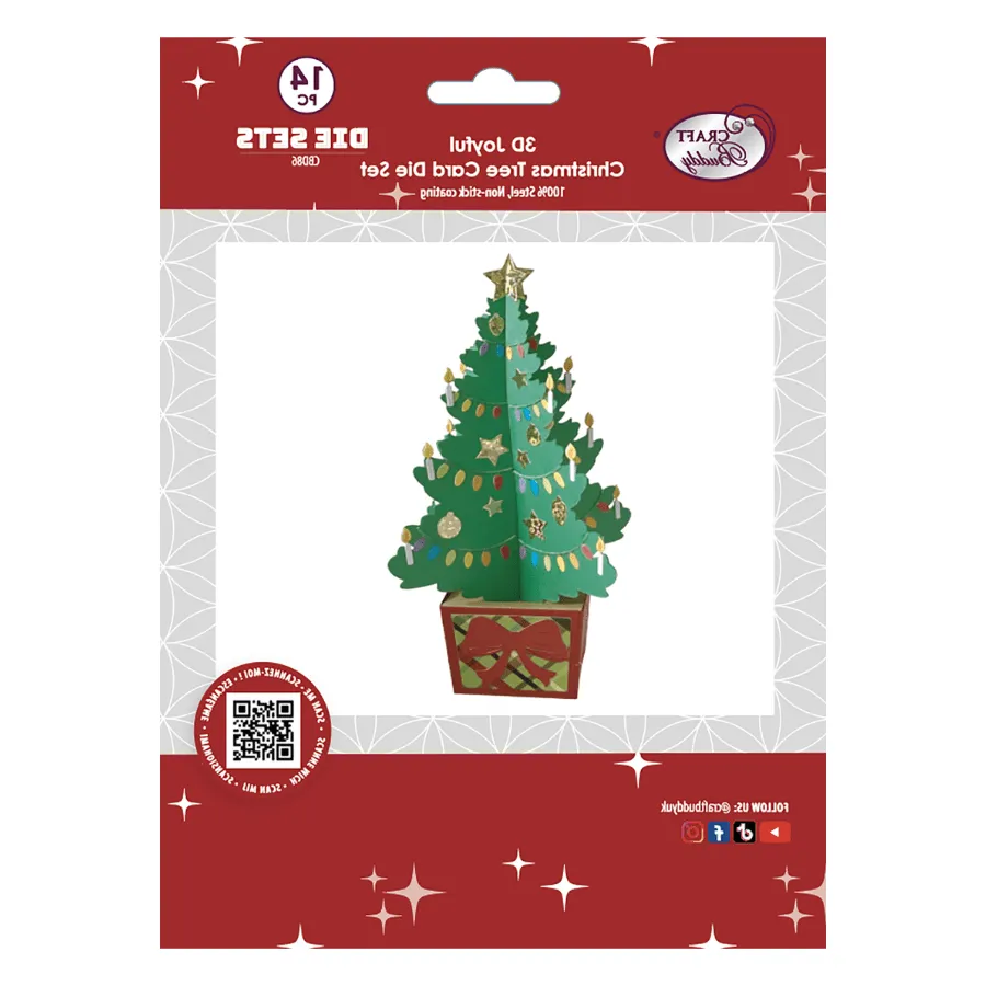 Craft Buddy 3D Joyful Christmas Tree snijmallen 14 stuks
