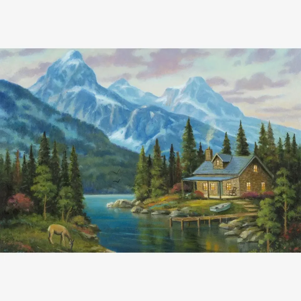 ARTDOT Rocky Cabin View diamond painting huisje 67,3x45,7cm