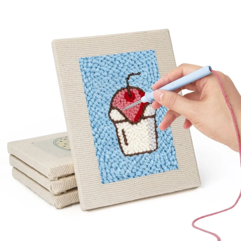 Figured'Art Foodie Favorieten punch needle set 4 stuks frames