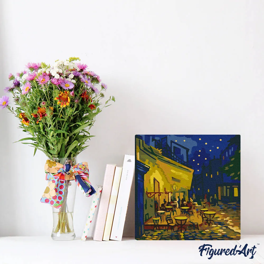 Figured'Art Van Gogh Café Terras mini schilderen op nummer 20x20