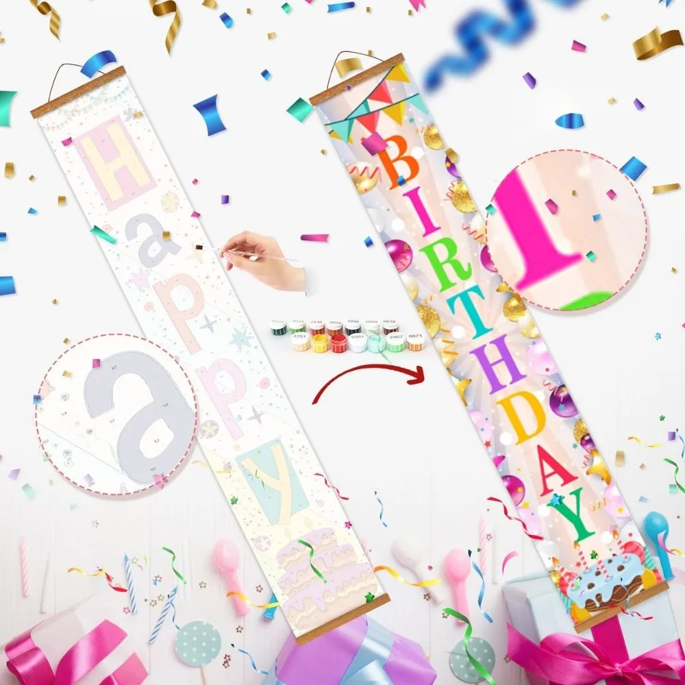 Figured'Art DIY Deur Banners Feestdecoraties schilderen op nummer 20x120 cm