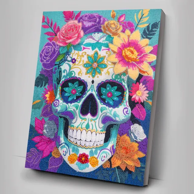 Craft Buddy Crystal Art Sparkling Skull diamond painting 40x50cm