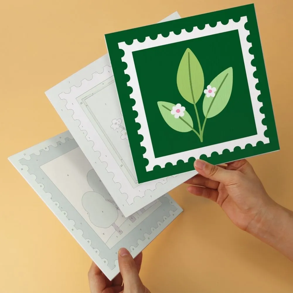 Figured'Art Collectie natuurpostzegels mini schilderen op nummer 6 stuks