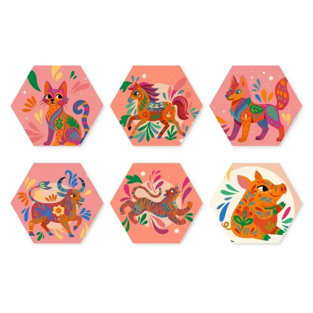 Figured'Art Mini Serie Boho-dierenset Nummer 6 zeshoeken 20cm