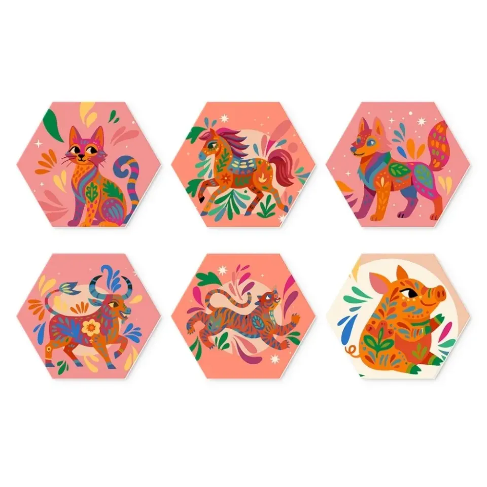 Figured'Art Mini Serie Boho-dierenset Nummer 6 zeshoeken 20cm