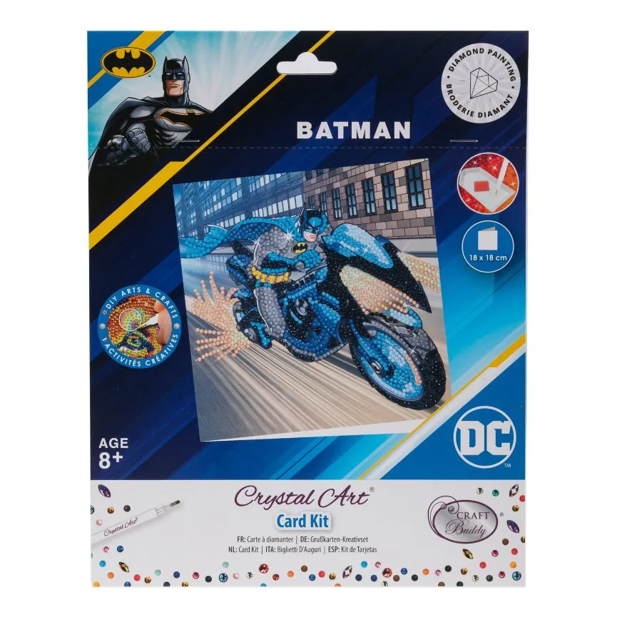 Craft Buddy Crystal Art DC Batman wenskaart 18x18 cm