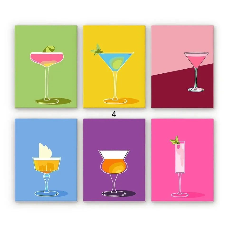 Figured'Art Stijlvolle Cocktailglazen mini schilderen op nummer 6 stuks