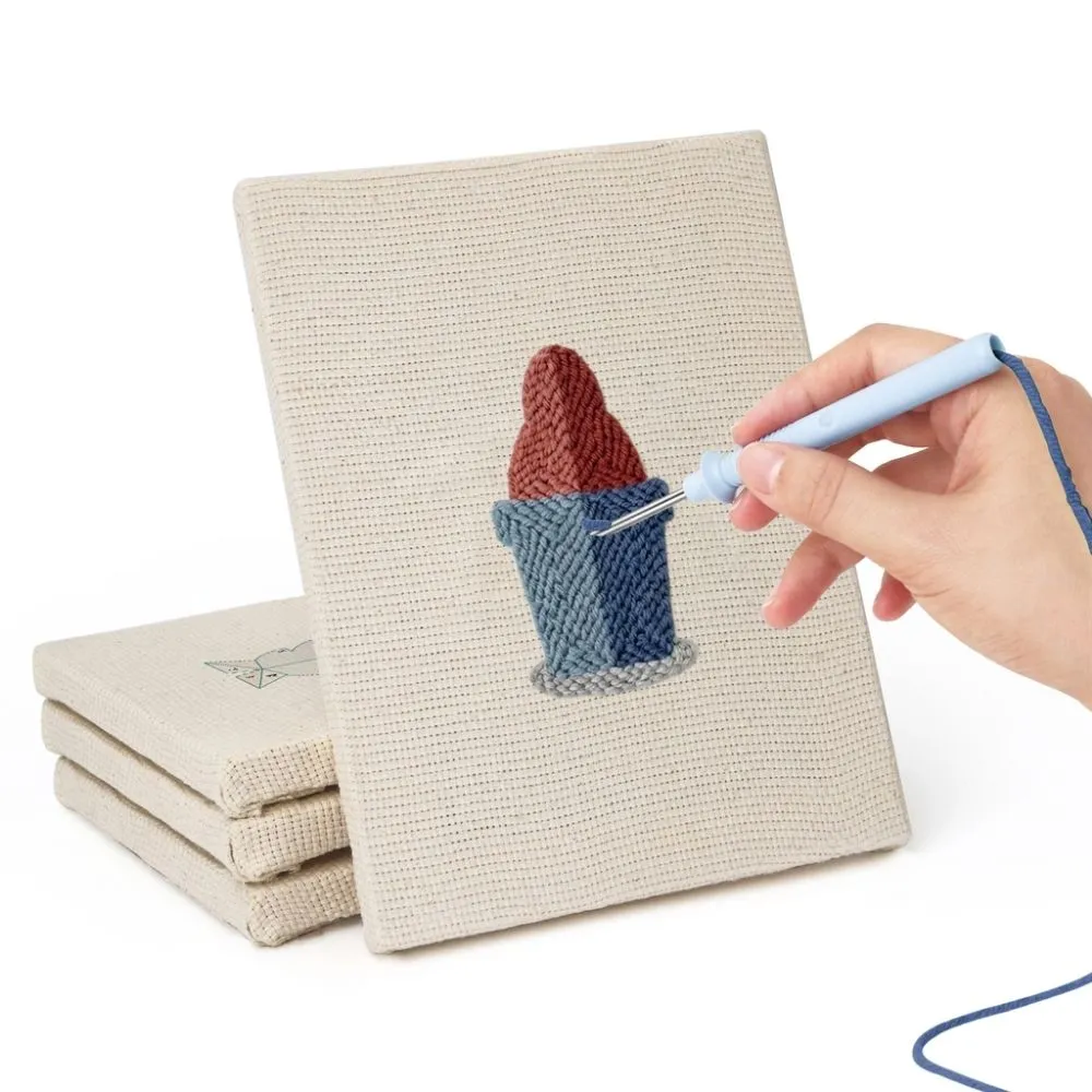 Figured'Art Blije Planten 1 punch needle set 4 stuks met frames