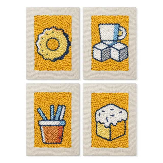 Figured'Art Smakelijke Delicatessen punch needle set 15x20 4 stuks
