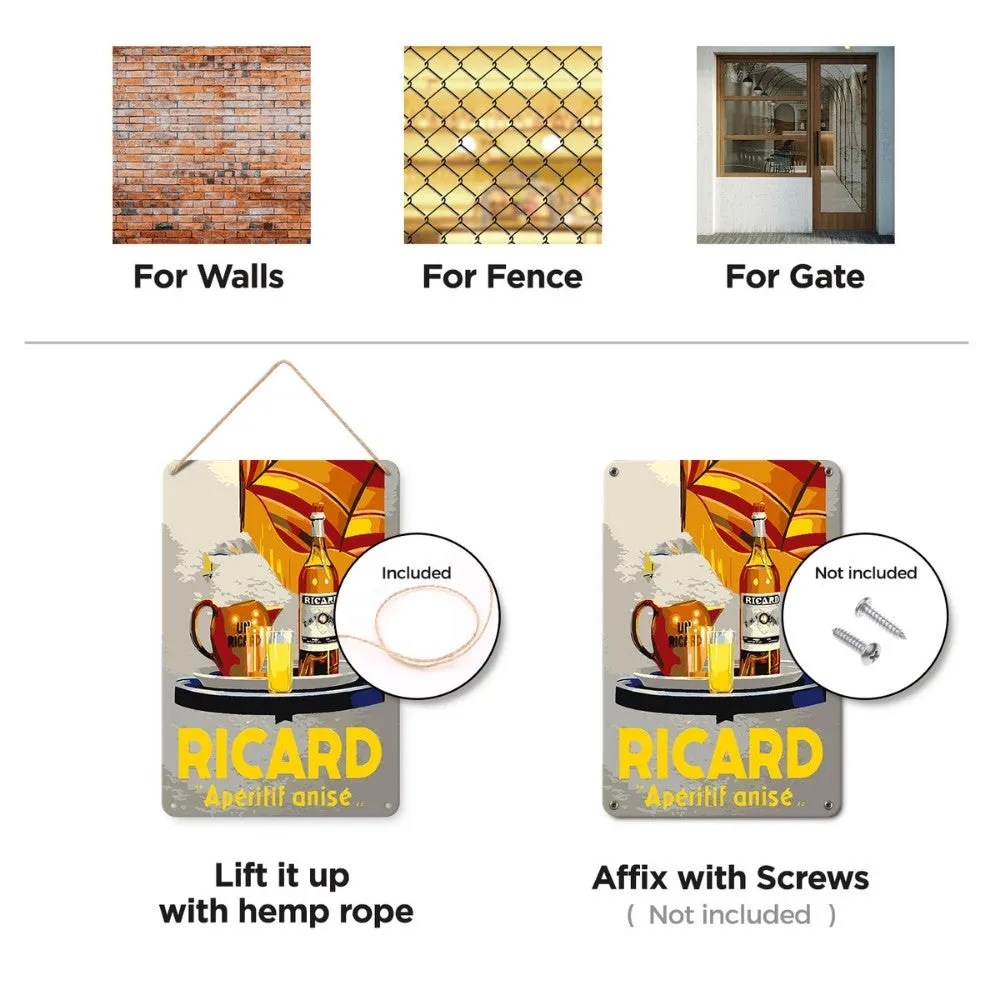 Figured'Art Ricardo Aperitief Anijs Grijs metalen poster 30x20 cm
