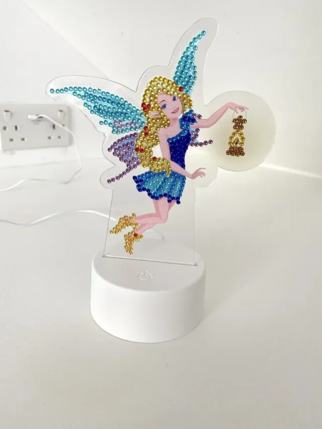 Craft Buddy Crystal Art Fairy with Lantern LED lamp 20 cm met USB