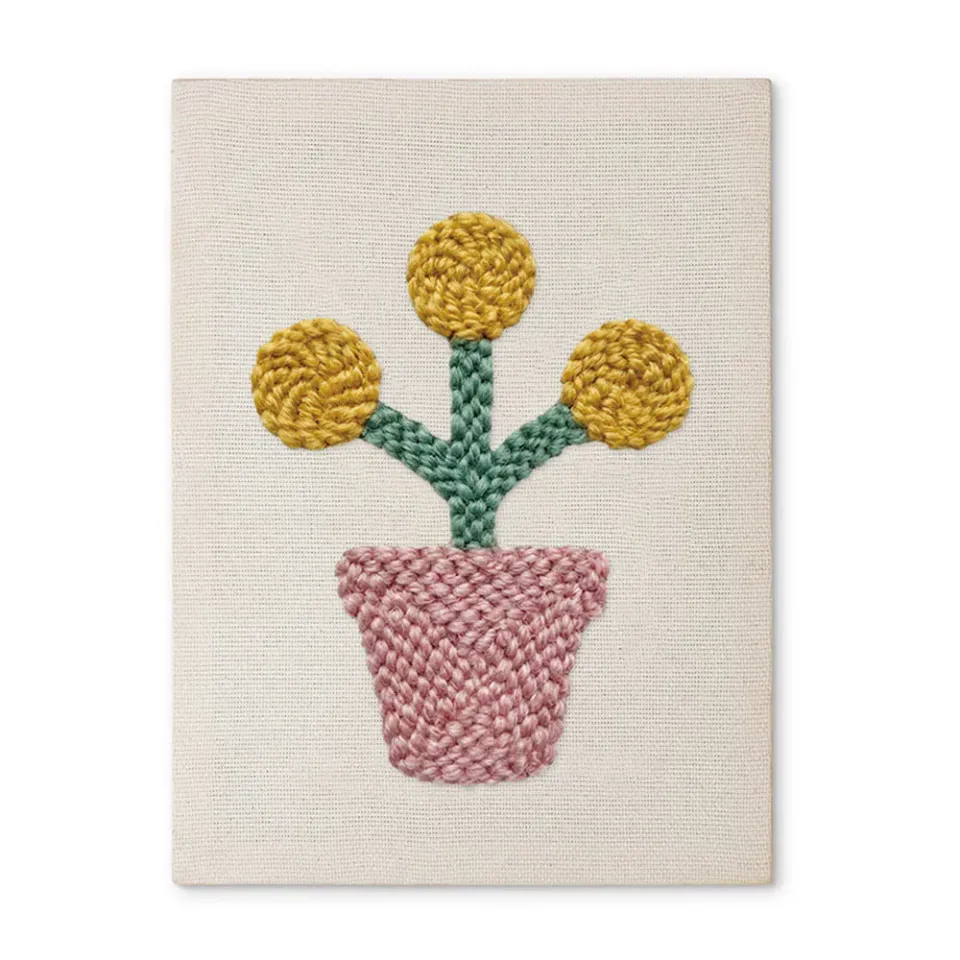 Figured'Art Groene Vingers punch needle pakket 20x30cm katoen