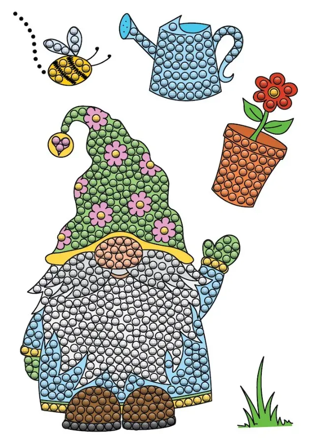 Craft Buddy Crystal Art Spring Garden Gnome stempelset 5 stuks