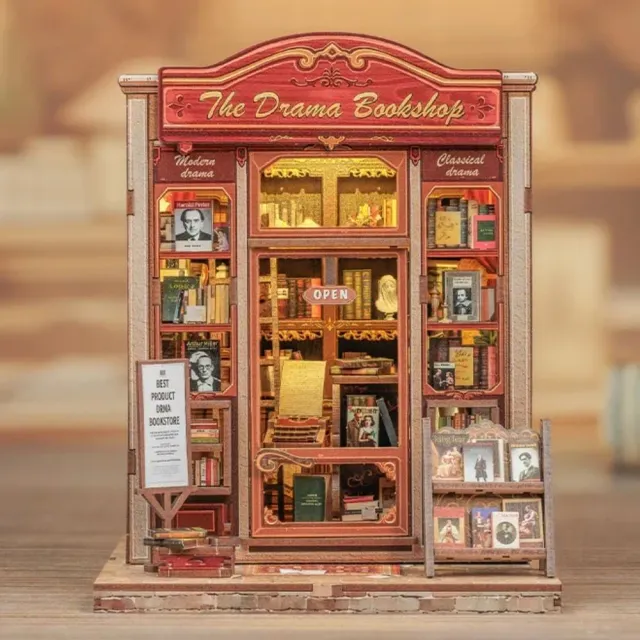 Figured'Art Theaterboekwinkel book nook bouwpakket 18x16cm