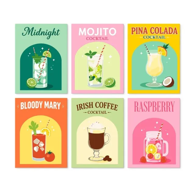 Figured'Art Mini Serie Happy Hour-prints schilderen op nummer 15x20cm 6 stuks
