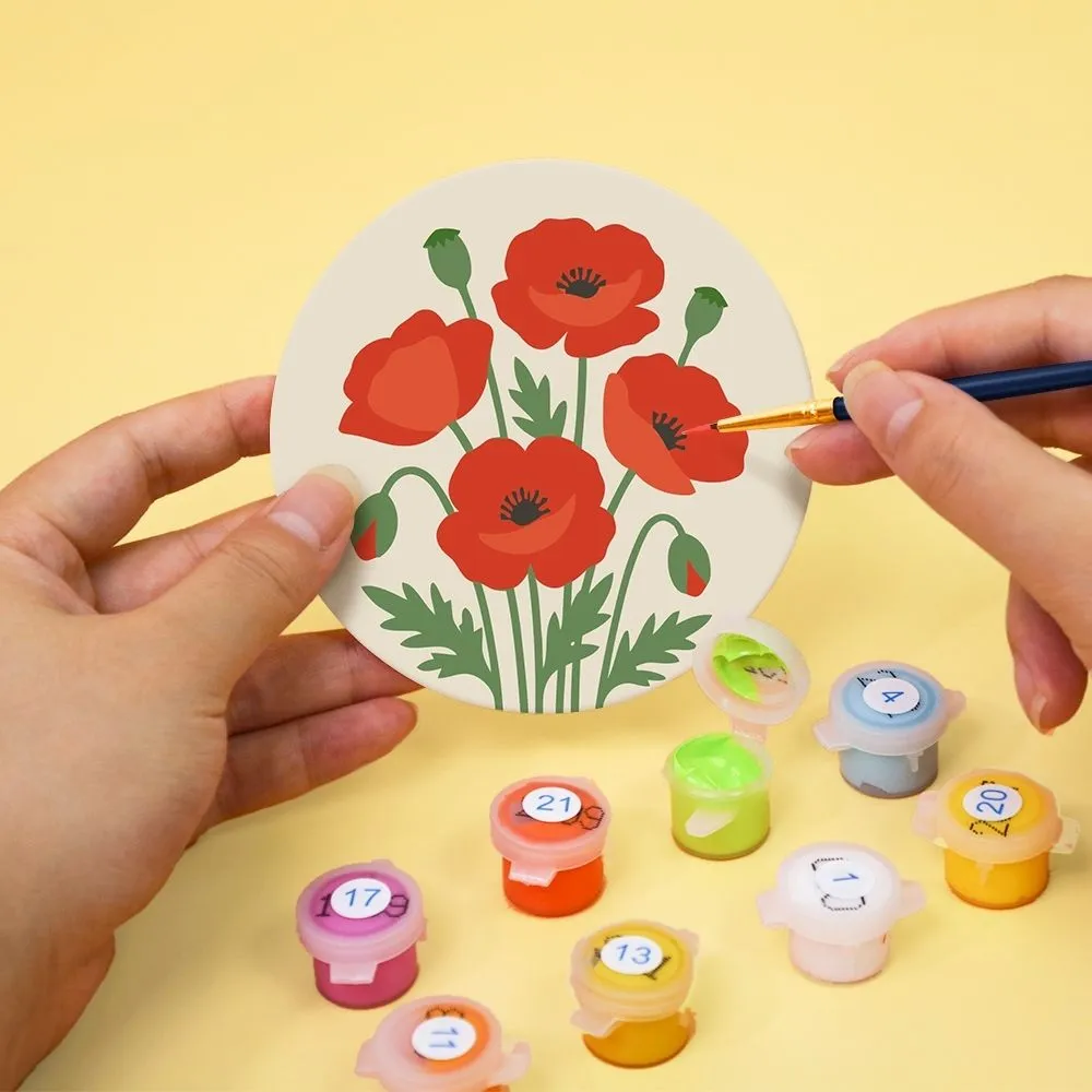 Figured'Art Wilde Bloemen onderzetters schilderen op nummer 6 stuks