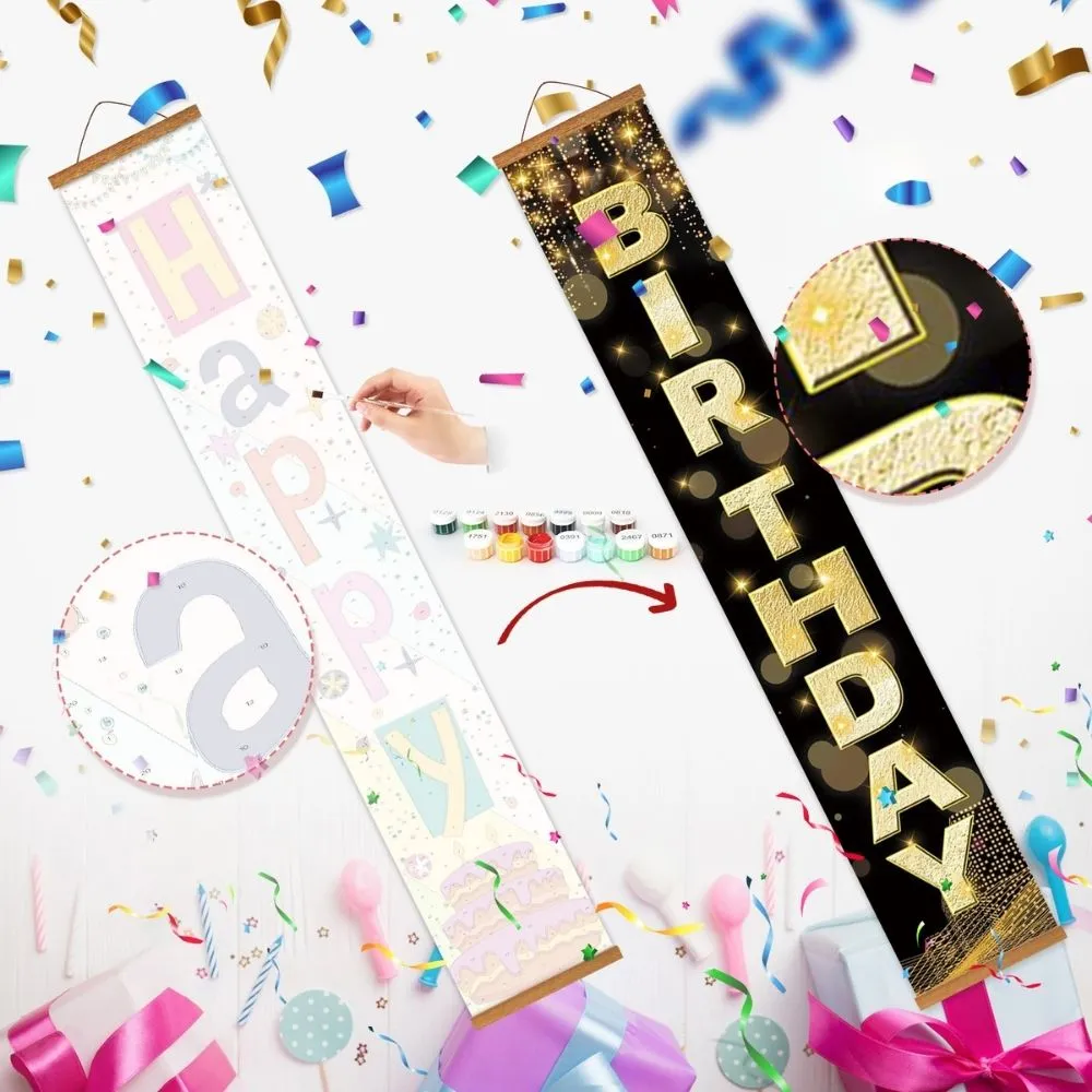 Figured'Art Feestslinger deur banner schilderen op nummer 20x120cm