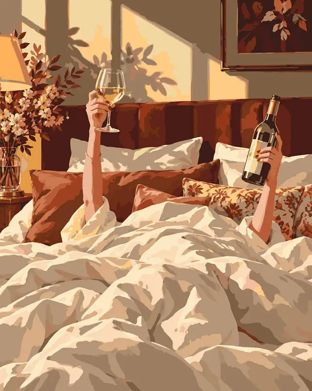 Figured'Art Drankjes en dekens schilderen op nummer 40x50