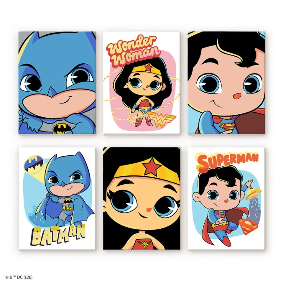 Figured'Art Justice League mini schilderen op nummer 15x20cm 6 stuks
