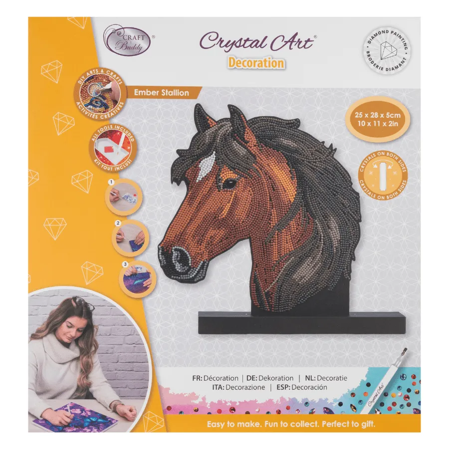Craft Buddy Crystal Art Ember Stallion decoratiekit paard MDF