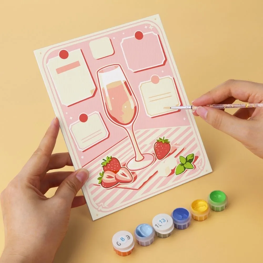 Figured'Art Aperitieftijd mini schilderen op nummer 15x20 cm 6 stuks