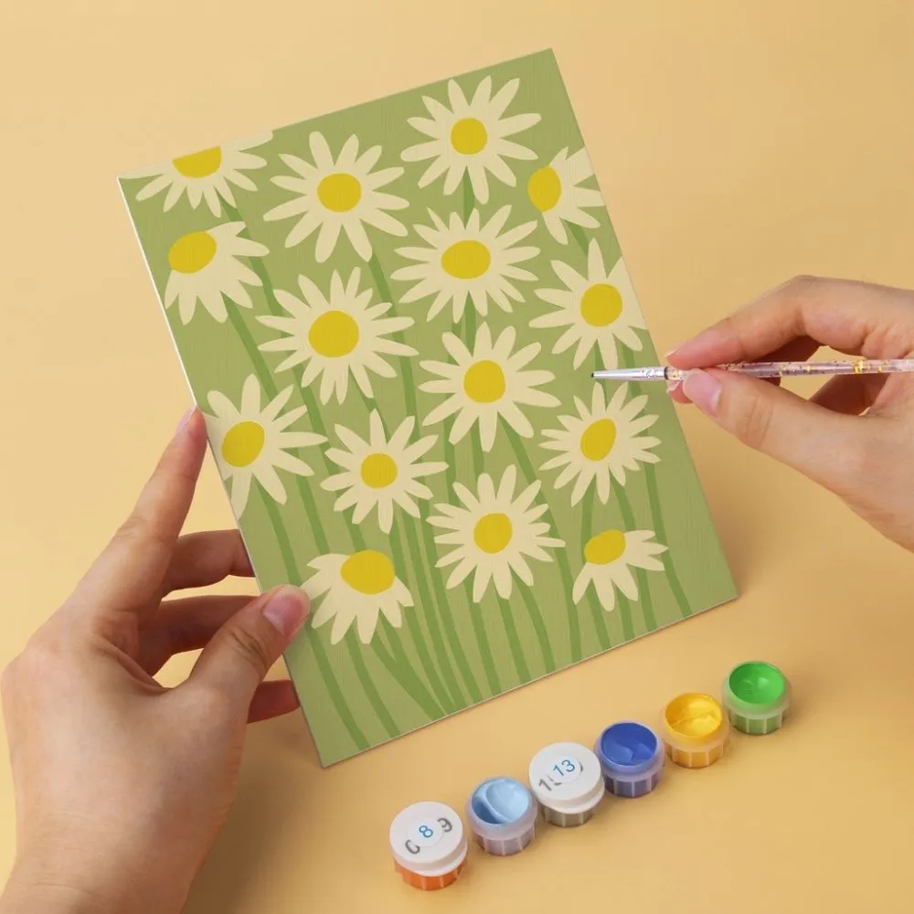Figured'Art Mini Levendige bloemen schilderen op nummer 15x20 6st