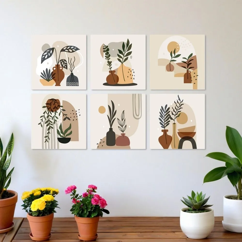 Figured'Art Mini Terracotta Botanicals schilderen op nummer 20x20 6st