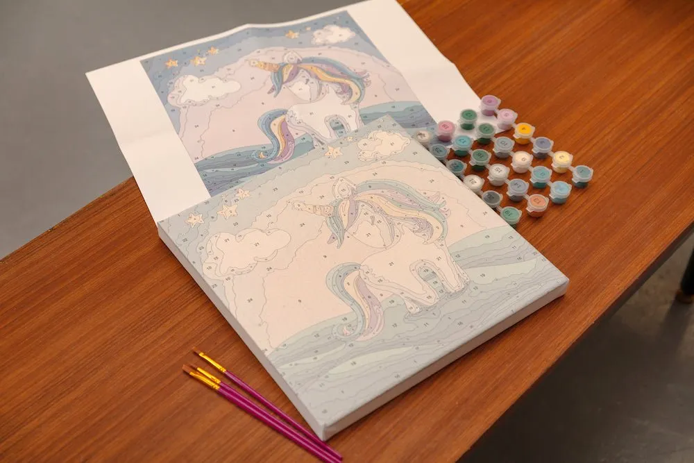 Craft Buddy Unicorn Stars schilderen op nummer canvas 30x30cm