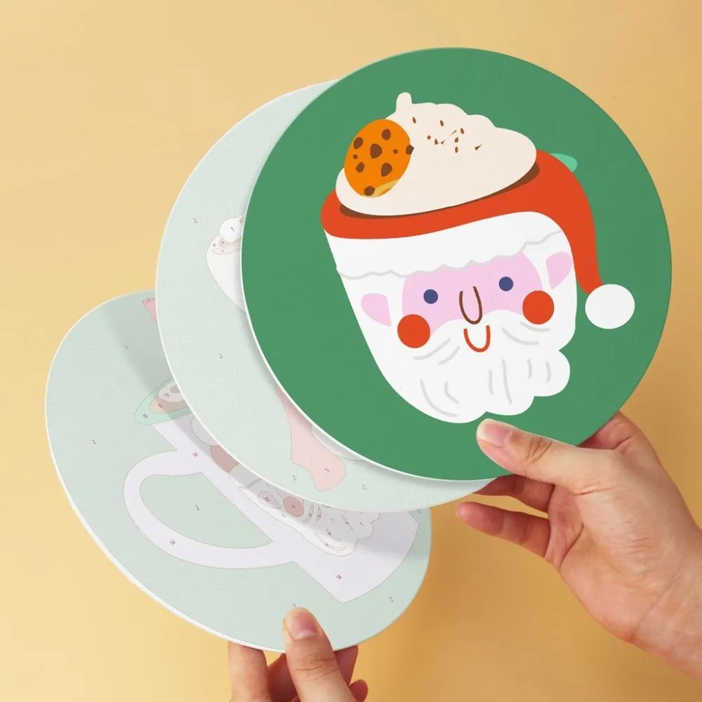 Mini Serie Kerstmokken schilderen op nummer Ø20cm 6 stuks