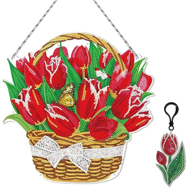 Figured'Art Tulpen diamond painting deurhanger 28x28cm LED