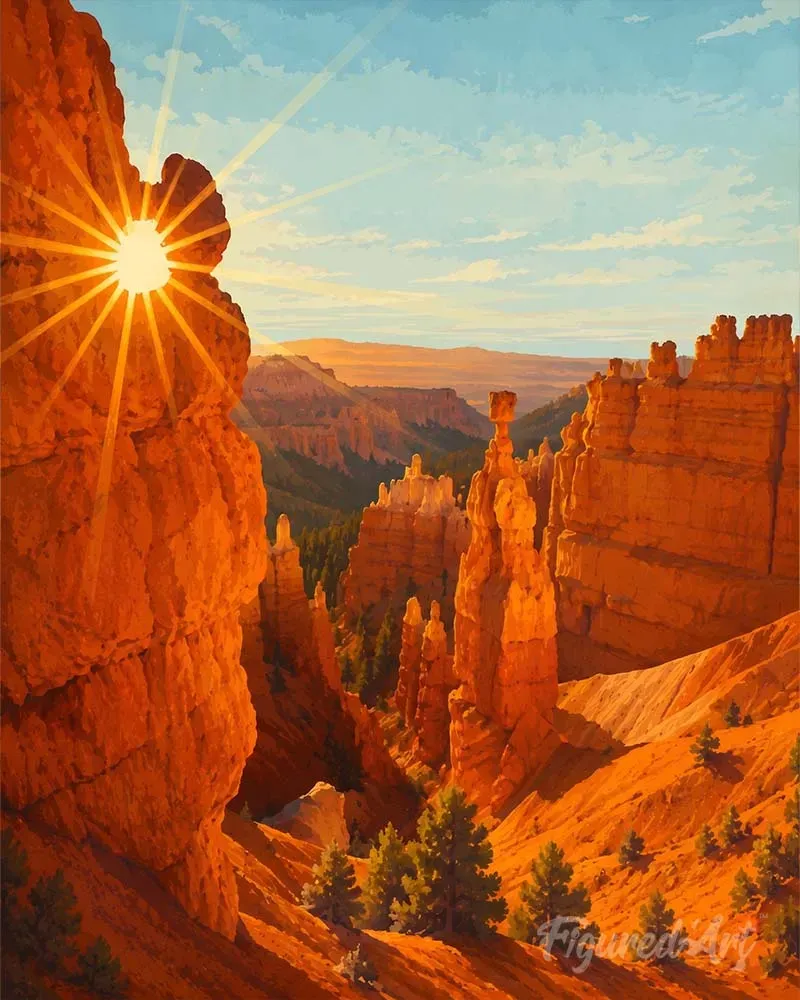 Figured'Art Bryce Canyon National Park diamond painting 20x25cm full drill