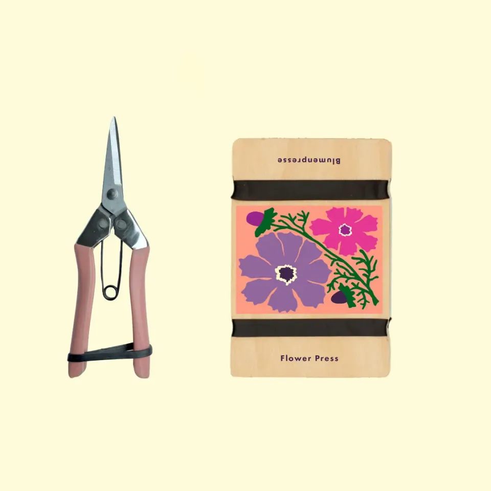 Studio Wald Cosmos Pocket Press & Precision Garden Snips 09 bloemenpers set