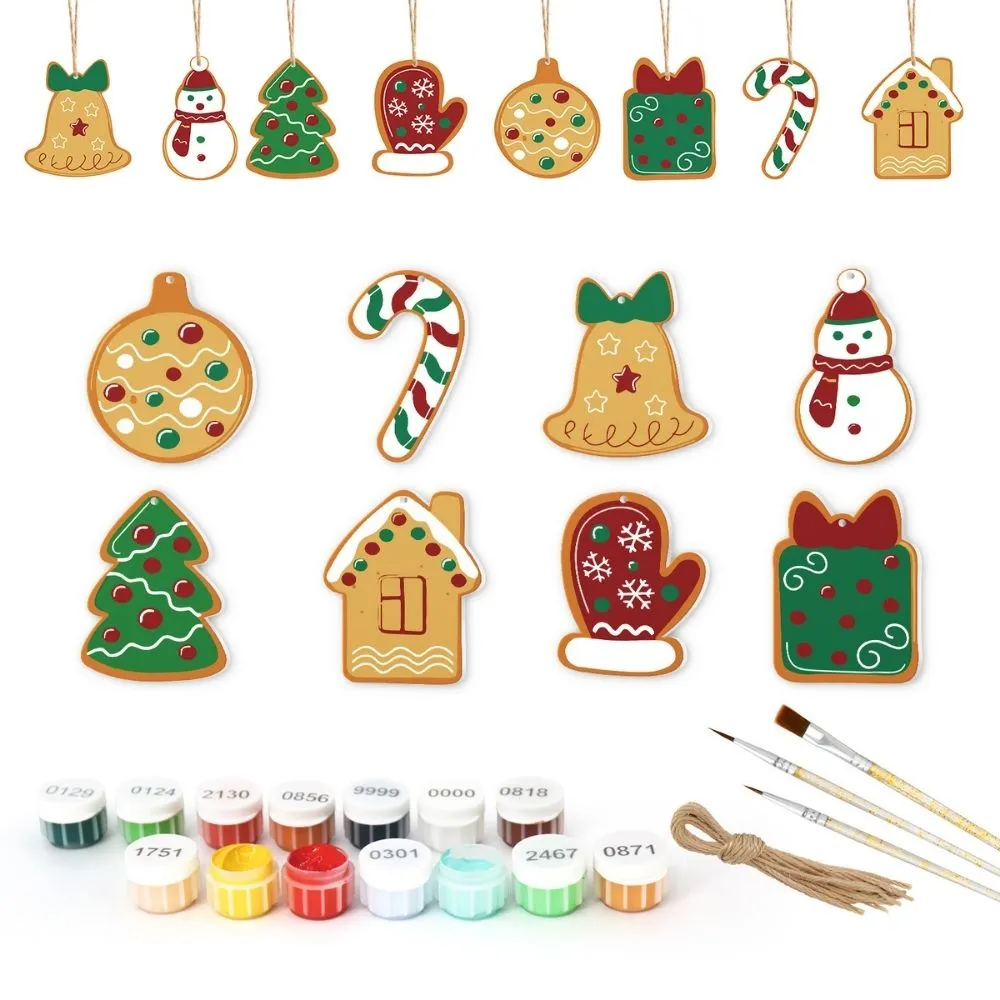 Figured'Art Handschoen Cadeaudoos kerstornamenten schilderen 8 stuks
