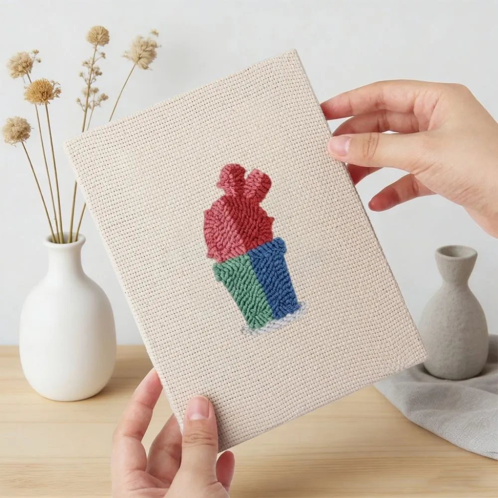 Figured'Art Mini Binnen Tuin 1 punch needle set 4 stuks met frames
