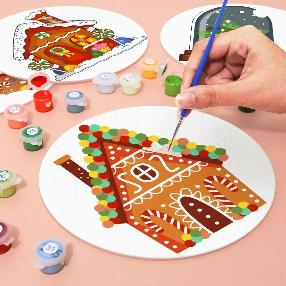 Figured'Art Peperkoekdorp Schilderen op Nummer 20cm 4st
