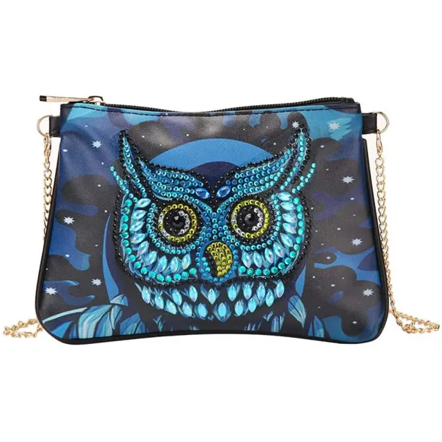 Figured'Art Tas Diamond Painting Uil portemonnee met rits