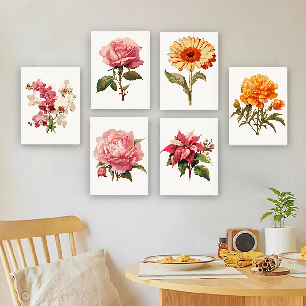 Figured'Art Mini Botanische Lentetuin schilderen op nummer 15x20 cm 6 stuks