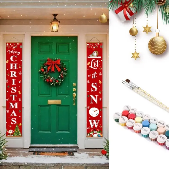 Figured'Art DIY Deur Banners Laat Het Sneeuwen deurbanner 20x120 cm