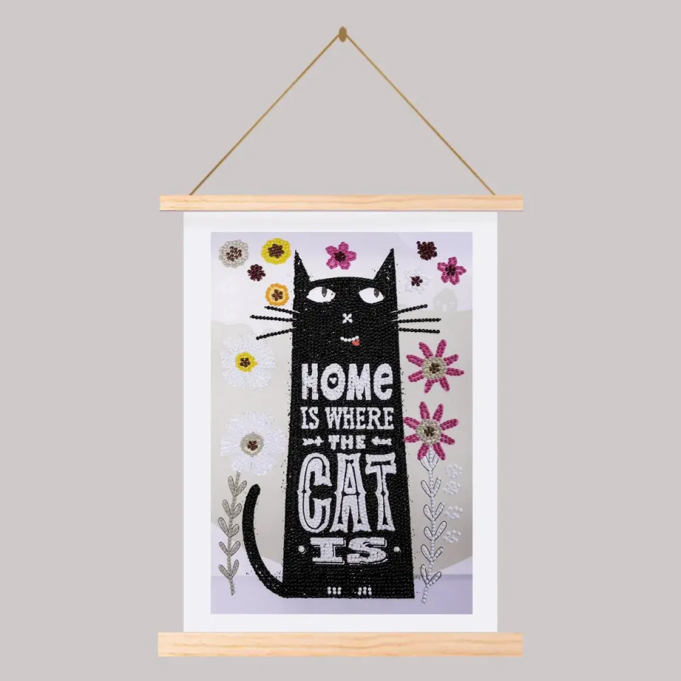 Craft Buddy Mini Crystal Art Cat At Home scroll 20x30cm kat