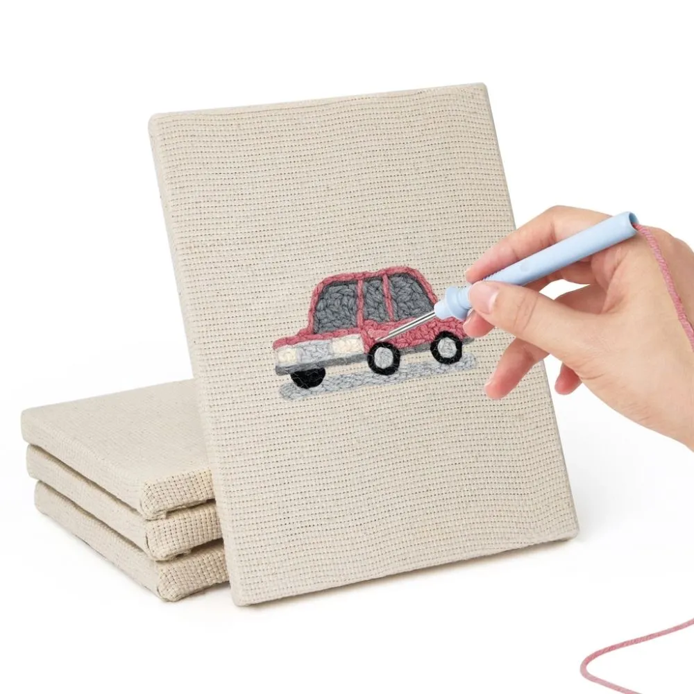 Figured'Art Punch Needle Auto Collectie borduurset 4 stuks 15x20cm katoen