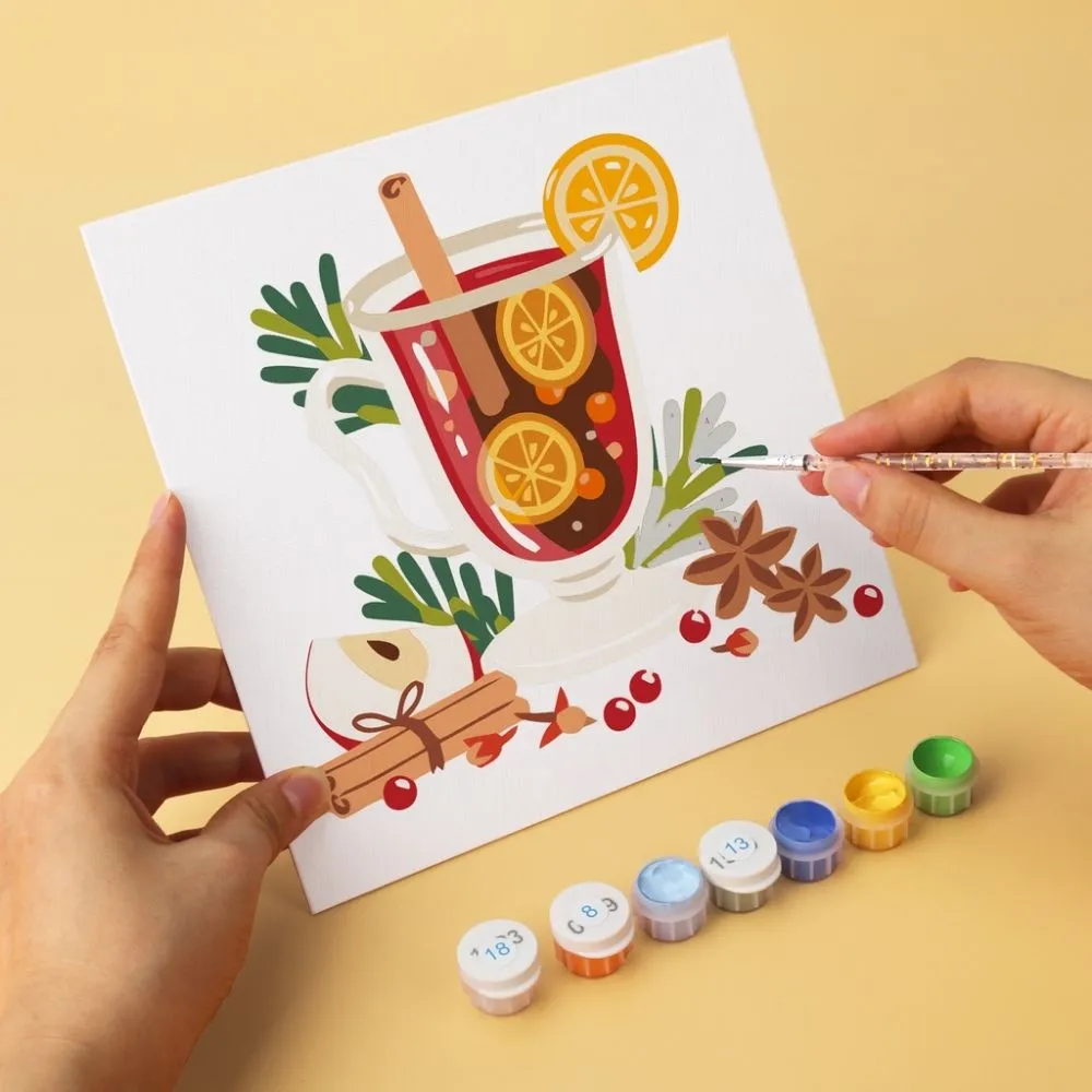 Figured'Art Mini Gekruide winterdrankjes schilderen op nummer 6x 20x20