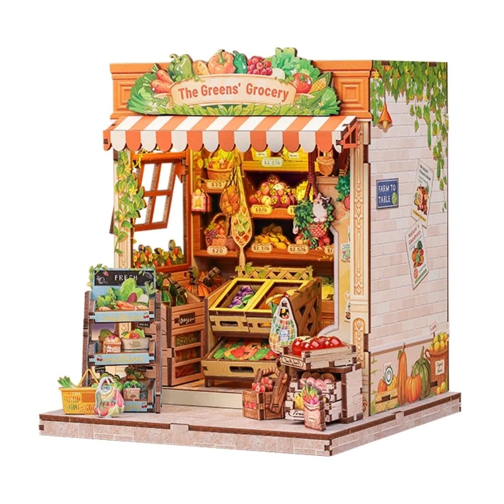 Figured'Art Klein Fruitwinkeltje miniatuurhuisje met led 19,7 cm