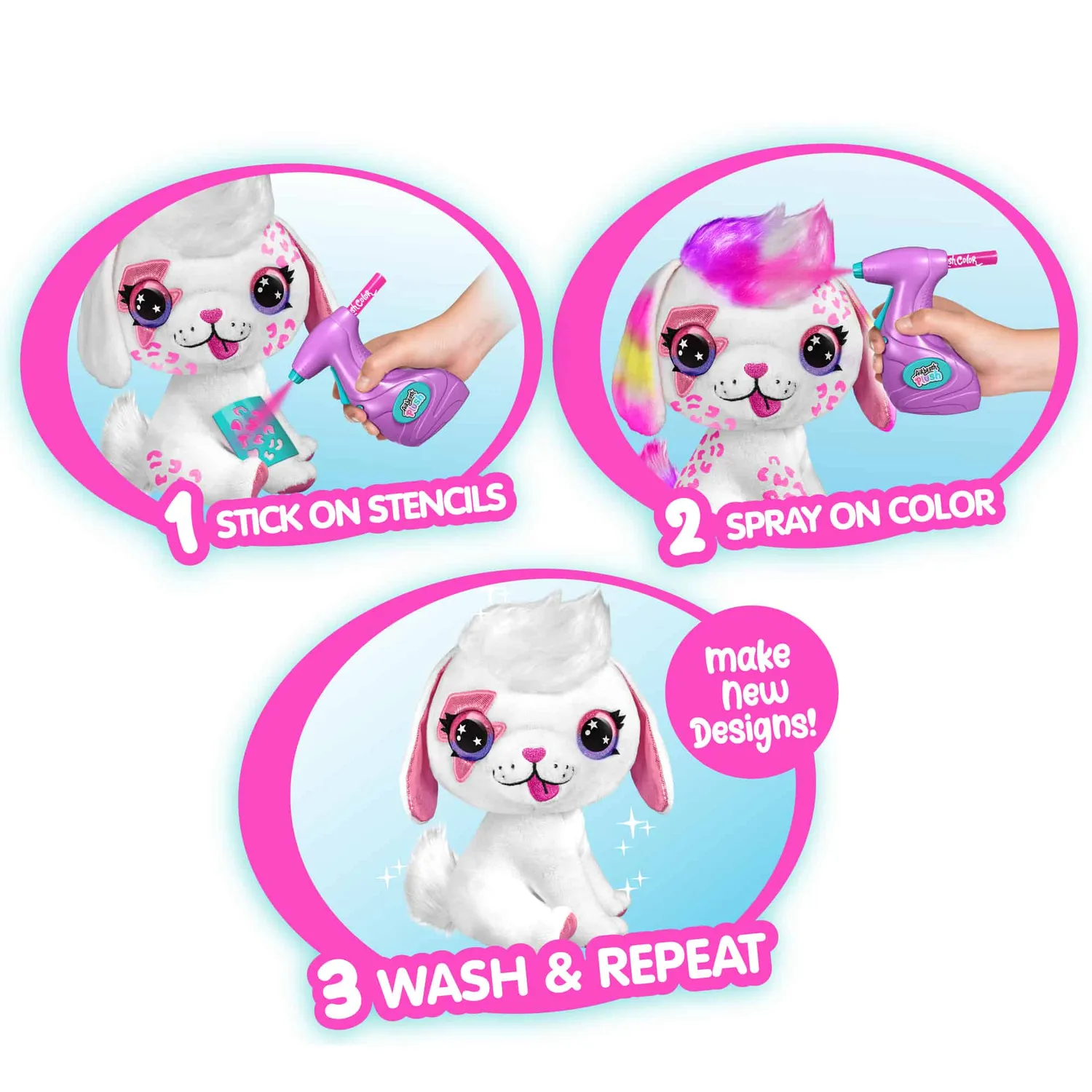 Canal Toys Airbrush Plush Puppy knuffelset pluche