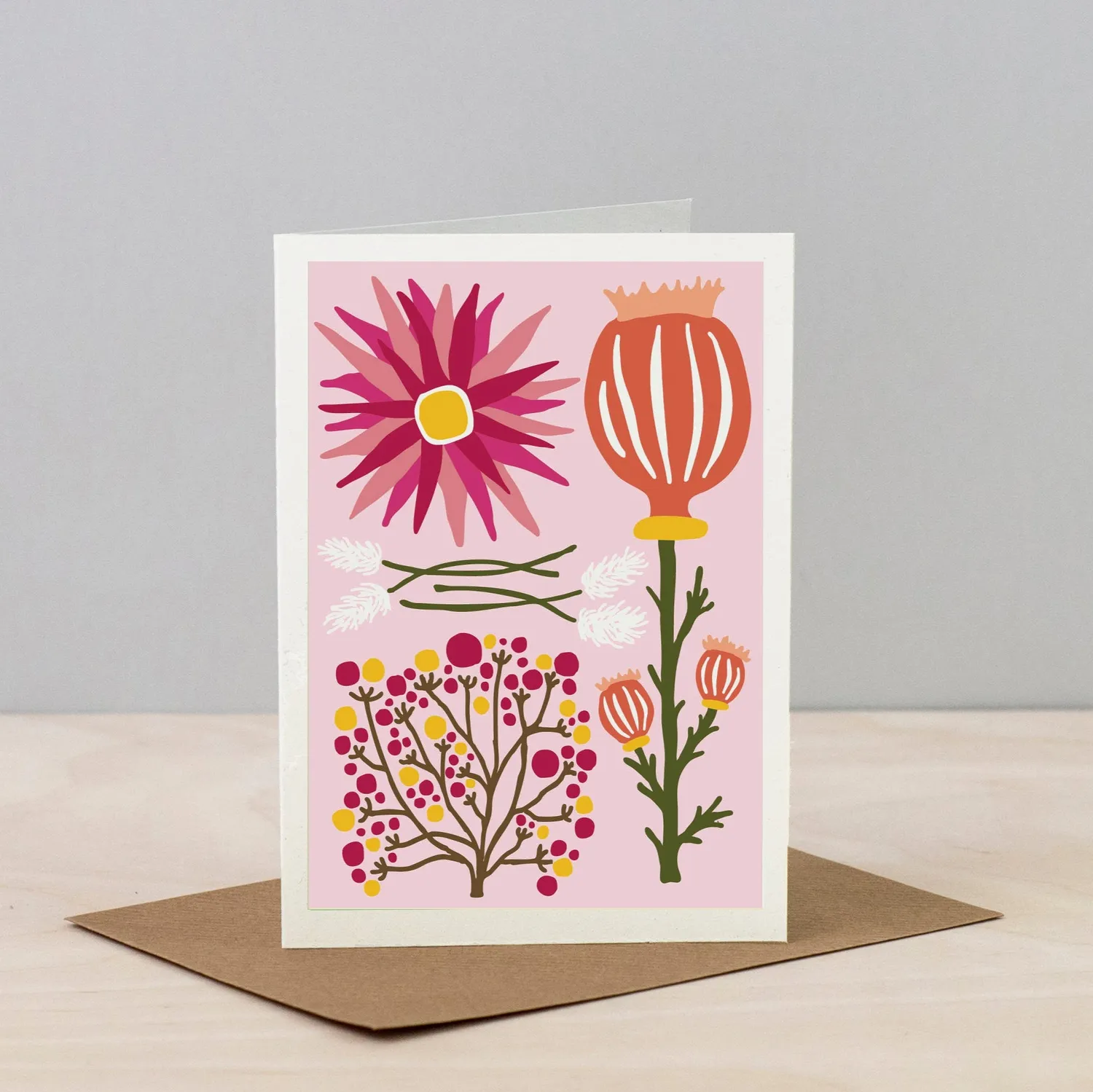 Studio Wald Dried Pink A6 wenskaart roze