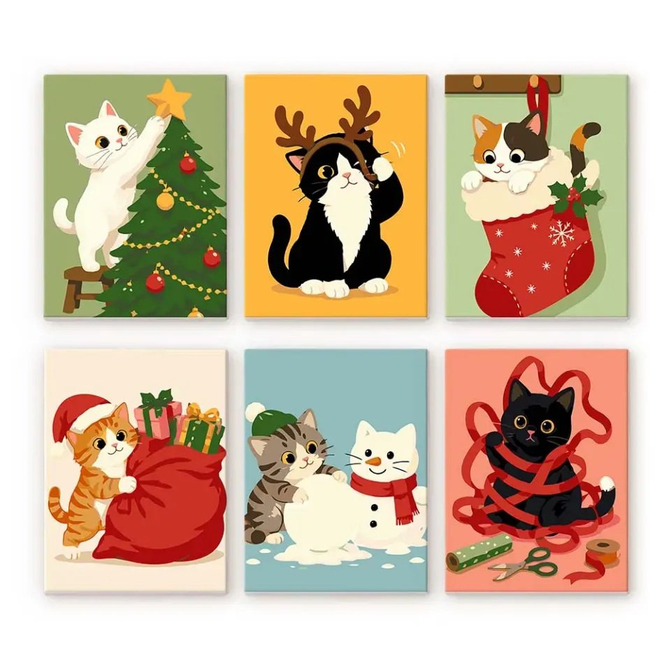 Figured'Art Mini Vakantieavonturen van Kittens schilderen op nummer