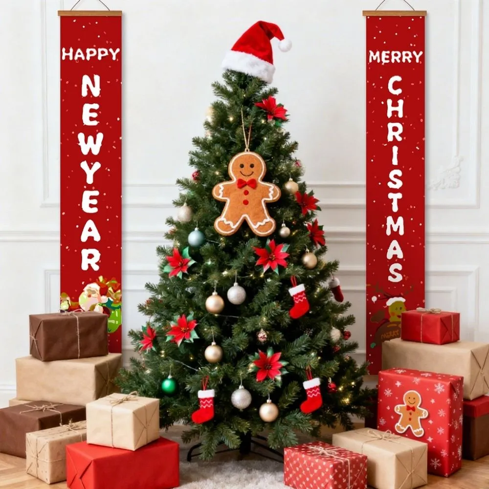 Figured'Art Kerstman Rendier deur banners schilderen op nummer