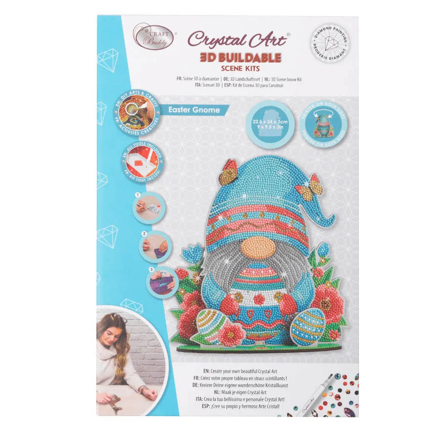 Craft Buddy Crystal Art Easter Gnome 3D scene diamond painting