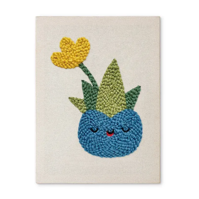 Figured'Art Blije Vetplant punch needle pakket met frame