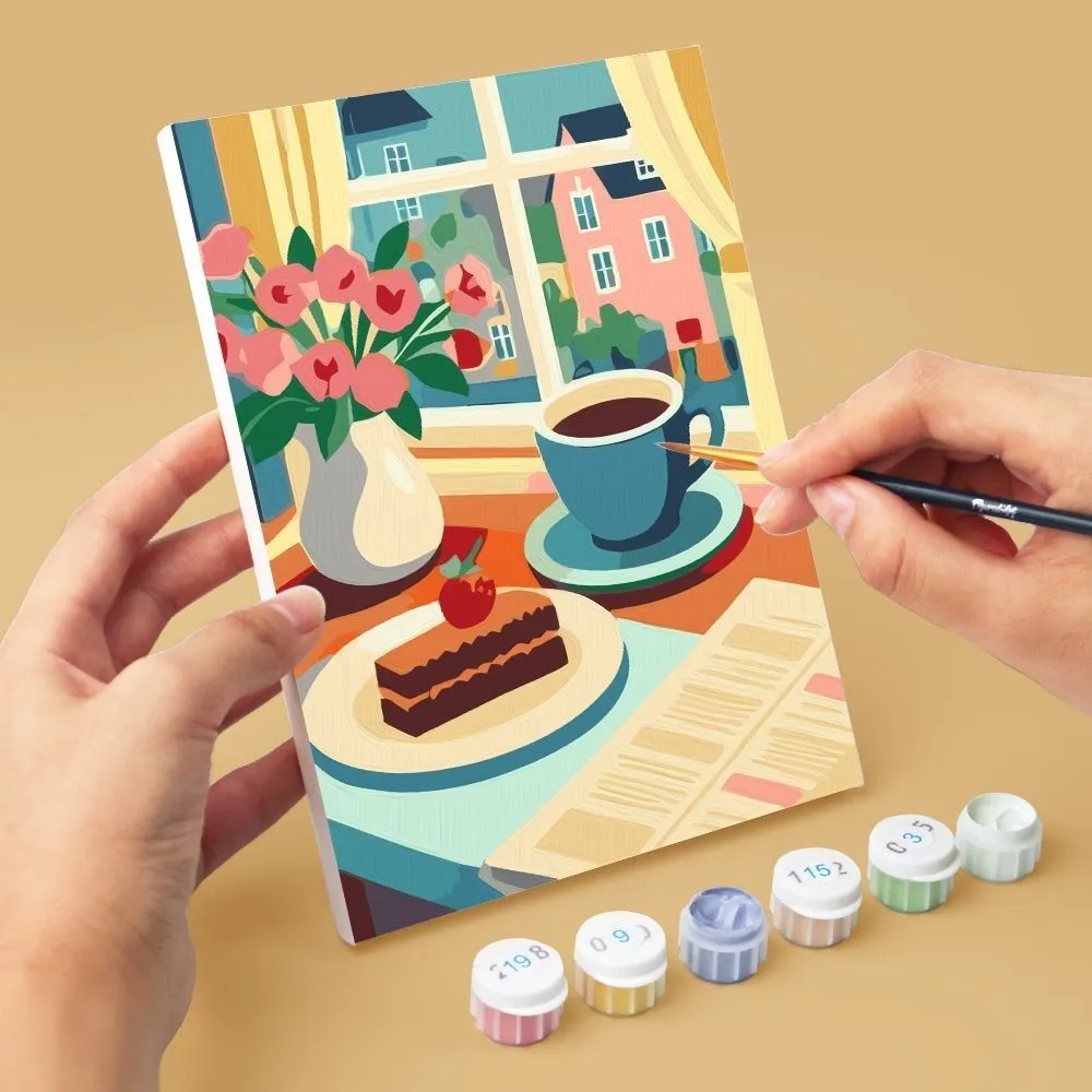 Figured'Art Mini Café Genot schilderen op nummer 6x 15x20 cm